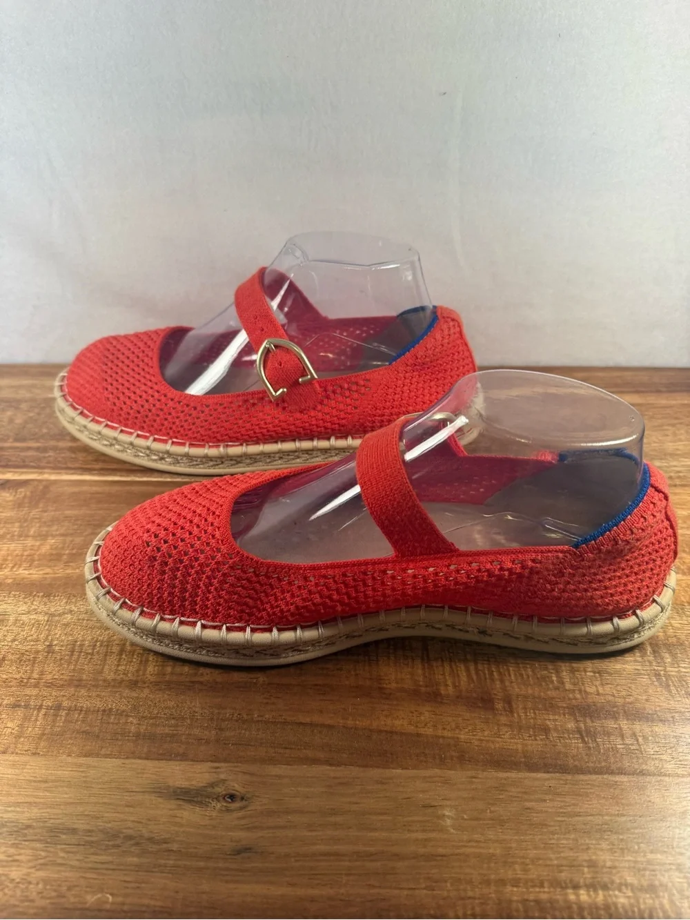 Rothy's Mary Jane Flat with Espadrille Style Sole Red Size 8.5